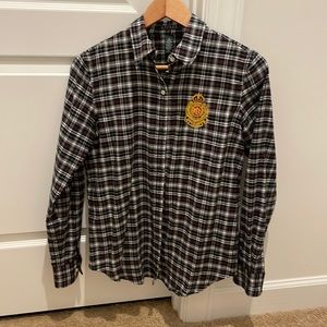 ✨Like New✨Lauren Ralph Lauren plaid button up shirt 🖤♥️💛